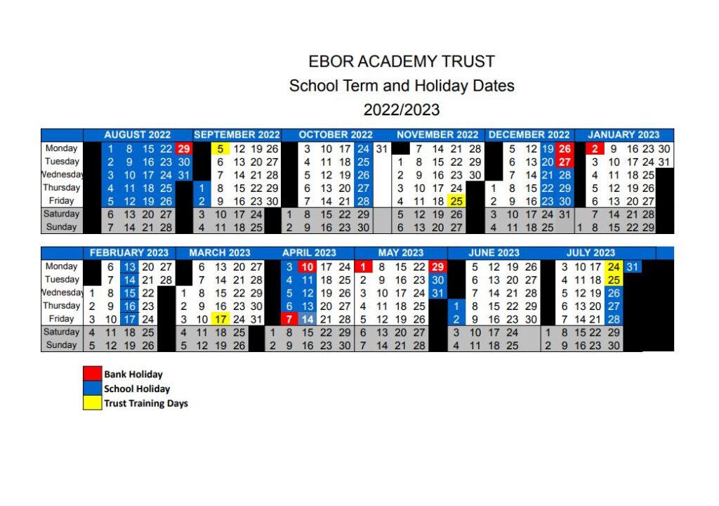 Camblesforth Community Primary Academy » Term Dates & Holidays 2022-2023